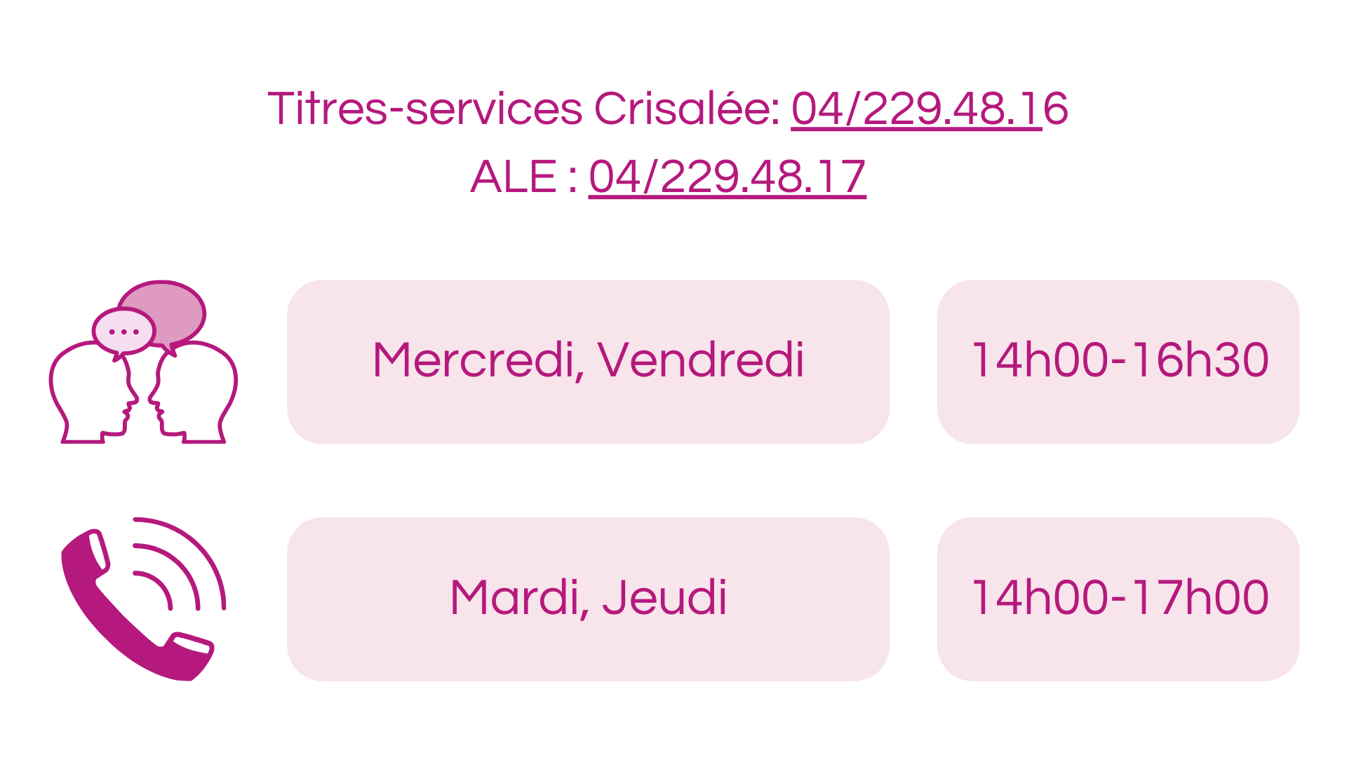 Horaires permanences